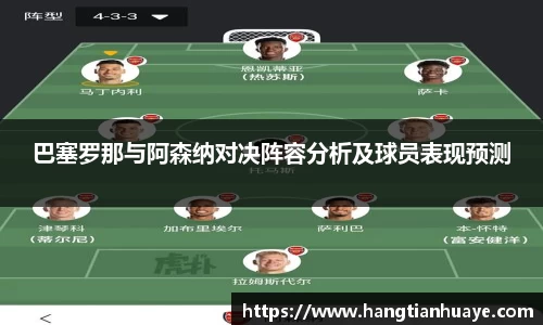 巴塞罗那与阿森纳对决阵容分析及球员表现预测